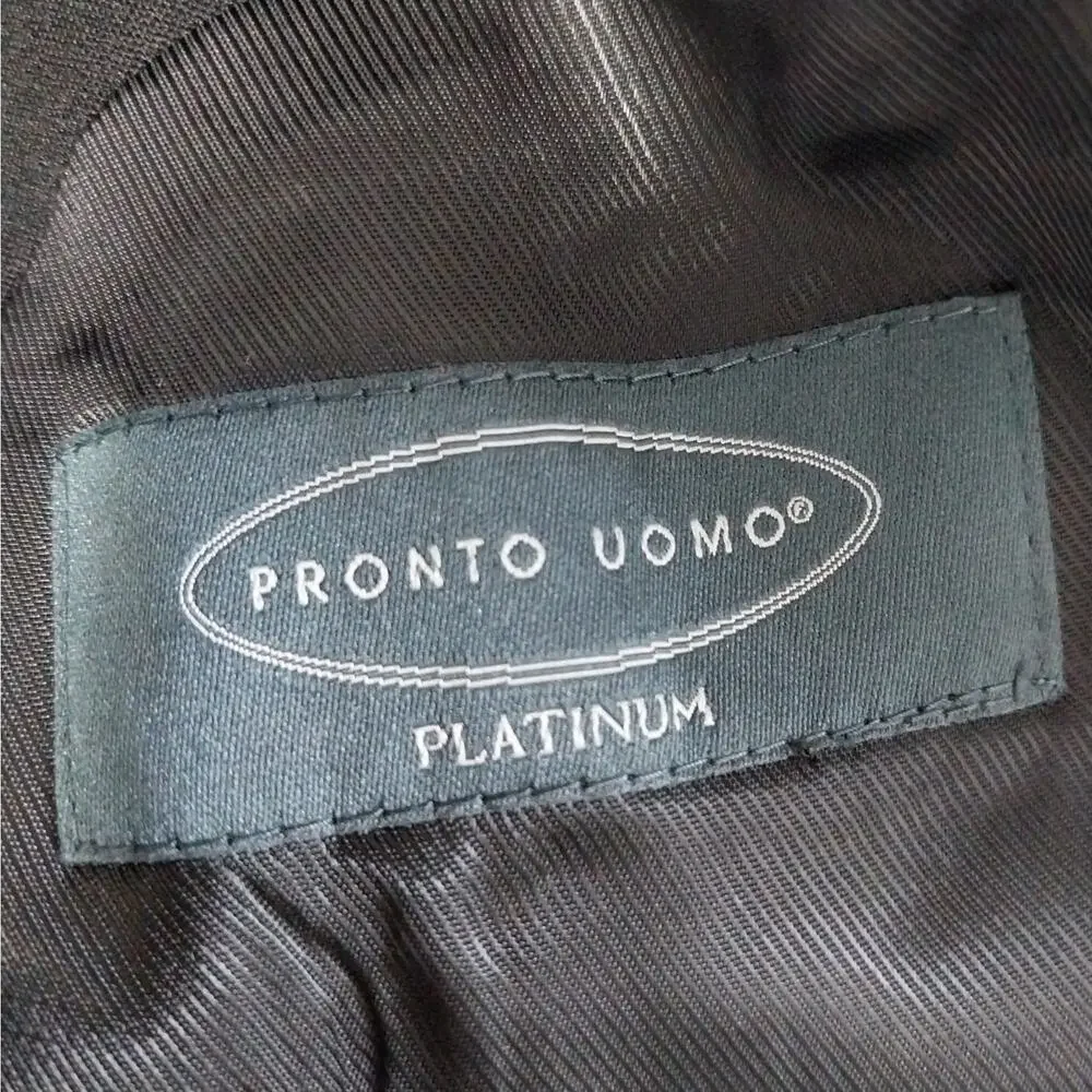 NWT@$395! PRONTO UOMO! PLATINUM LUXE BLACK 100% FINE WOOL DRESS JACKET! SZ 48L